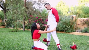 Big Tits in Sport - Caucasian Audrey Bitoni reverse cowgirl