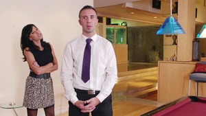 Big Tits at Work - Business woman Lezley Zen spanking