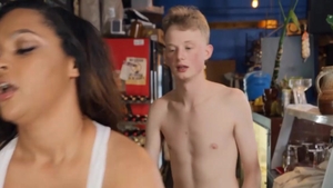 Baby Got Boobs: Bald busty latina 18 yr old in shorts facial