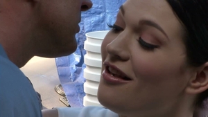 Naughty Cheerleader Gives Janitor A Blowjob And Titty Fuck