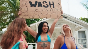 Raw Threesome Action In The Sorority Yard